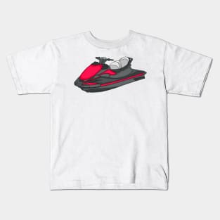 Jet ski cartoon illustration Kids T-Shirt